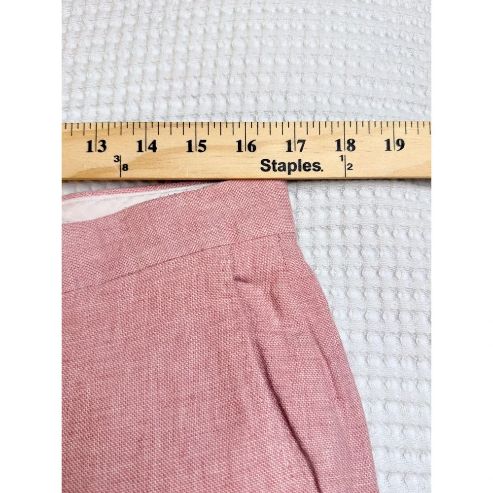 Ted Baker Trousers Mens 34R Pink Linen Blend Slim Fit Damaskt Chinos
